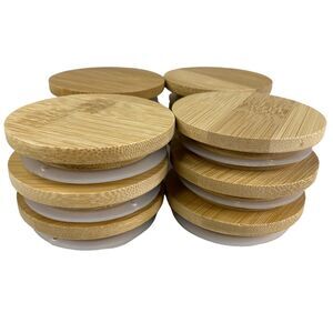 Sawysine Yogurt Jar Lids Set Reusable Wooden Lids Round Canning Lids Lot 33